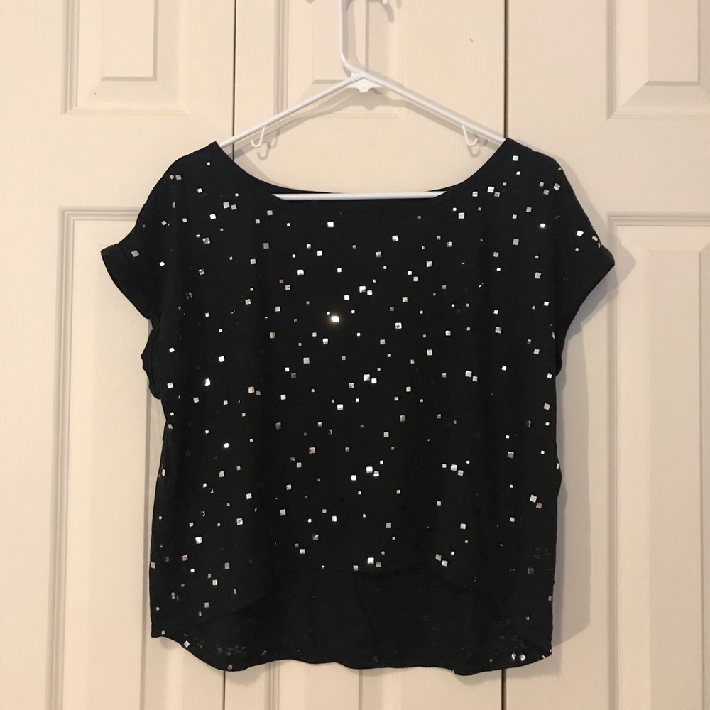 Black Sparkly Justice Top